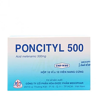 Poncityl 500mg giảm đau nửa đầu, đau cơ hộp 10 vỉ x 10 viên