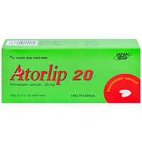Atorlip 20mg điều trị tăng cholesterol toàn phần và LDL-cholesterol hộp 3 vỉ x 10 viên