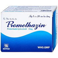 Promethazin 15mg phòng và điều trị các tình trạng dị ứng, chống nôn hộp 5 vỉ x 20 viên