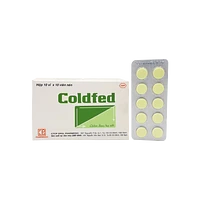 Coldfed điều trị triệu chứng cảm, sốt, nhức đầu, sổ mũi, hộp 10 vỉ x 10 viên