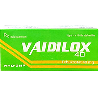 Vaidilox 40m điều trị tăng acid uric mạn tính (3 vỉ x 10 viên)