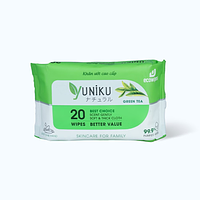 Khăn ướt YUNIKU hương trà xanh (20 tờ/gói)