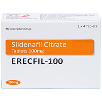 Erecfil-100 điều trị rối loạn cương dương (Hộp 1 vỉ x 4 viên)