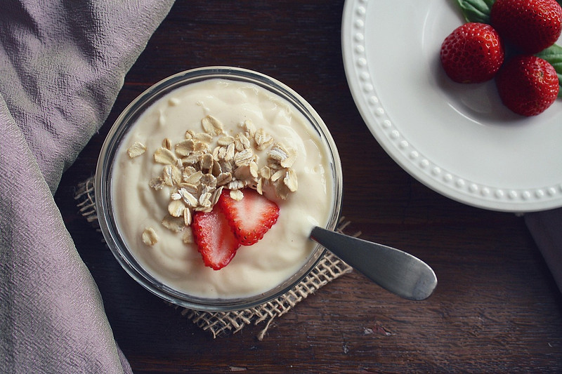 Free Yogurt Strawberries photo and picture