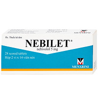 Thuốc Nebilet Nebivolol 5mg Menarini dùng để điều trị tăng huyết áp và suy tim mạn tính (2 vỉ x 14 viên)