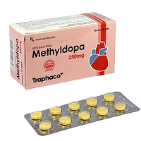 Viên nén Methyldopa 250mg Traphaco dùng để điều trị tăng huyết áp (10 vỉ x 10 viên)