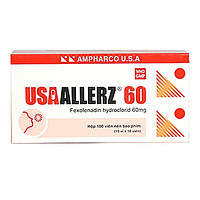 Usaallerz 60 Ampharco USA (10 vỉ x 10 viên) là thuốc dùng cho viêm mũi dị ứng và mày đay mạn tính vô căn
