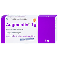 Augmentin 1g kháng khuẩn hộp 14 viên nén