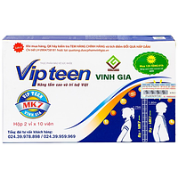 Vinh Gia Vipteen hỗ trợ tăng chiều cao cho trẻ trên 9 tuổi hộp 2 vỉ x 10 viên nén