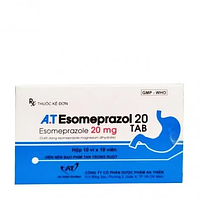A.T Esomeprazol 20mg trị loét dạ dày tá tràng, viêm thực quản trào ngược (hộp 100 viên)