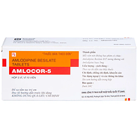 Amlocor 5mg điều trị tăng huyết áp, đau thắt ngực hộp 3 vỉ x 10 viên