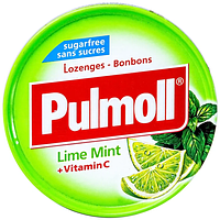 Kẹo ngậm không đường Pulmoll Lime Mint vị chanh bạc hà giúp giảm ho, thông cổ (Hộp 45g)