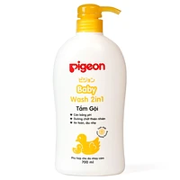 Tắm - Gội 2 in 1 Pigeon 700ml - Hoa hướng dương Không Paraben
