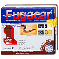 Fugacar Janssen hương socola điều trị nhiễm một hay nhiều loại giun đường ruột (Hộp 1 viên)