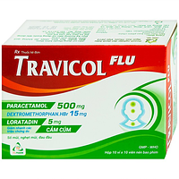Travicol flu giảm nhanh các triệu chứng do cảm cúm (10 vỉ x 10 ) viên nén bao phim