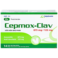 Cepmox-clav 875mg/125mg kháng khuẩn hộp 14 viên nén