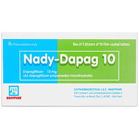 Nady-Dapag 10 Nadyphar điều trị đái tháo đường tuýp 2, kiểm soát đường huyết (Hộp 3 vỉ x 10 viên)