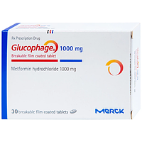Thuốc Glucophage 1000mg Merck điều trị đái tháo đường típ 2 (2 vỉ x 15 viên)