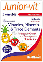 Junior-Vit Chewable Healthaid 2 vỉ x 15 viên - Viên nhai bổ sung Multivitamin cho trẻ
