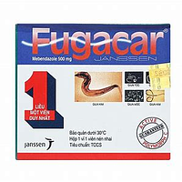 Fugacar Janssen hương chewable điều trị nhiễm một hay nhiều loại giun đường ruột (Hộp 1 viên)