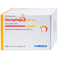 Thuốc Glucophage 500mg Merck điều trị đái tháo đường típ 2 (5 vỉ x 10 viên)