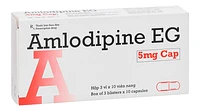 Amlodipine EG 5mg điều trị tăng huyết áp, đau thắt ngực hộp 3 vỉ x 10 viên