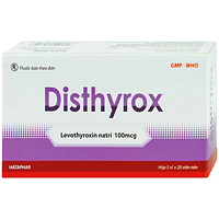 Disthyrox 100mcg điều trị thay thế hoặc bổ sung cho hội chứng suy giáp hộp 5 vỉ x 20 viên