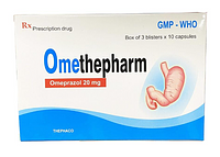 OMETHEPHARM 20MG điều trị trào ngược dịch dạ dày - thực quản, loét dạ dày tá tràng (hộp 30 VIEN)