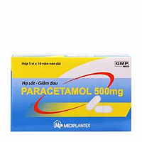 Paracetamol 500mg Mediplantex, giảm đau hạ sốt (hộp 5 vỉ x 10) viên nén dài