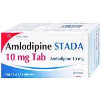 Amlodipine 10mg Tab điều trị tăng huyết áp, đau thắt ngực hộp 10 vỉ x 14 viên