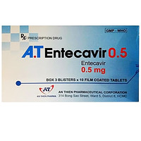 Thuốc điều trị viêm gan B mạn tính A.T Entecavir 0.5mg An Thiên (3 vỉ x 10 viên)