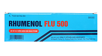 Rhumenol flu 500mg ,giảm đau hạ sốt, ho, ( 25 vỉ x 4) viên nén bao phim