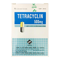 Tetracyclin 500mg Vidipha điều trị nhiễm khuẩn hộp 10 vỉ x 10 viên