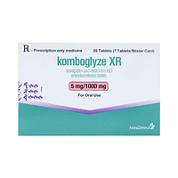 Komboglyze XR Tab 5mg/1000mg hỗ trợ kiểm soát đường huyết ở người đái tháo đường tuýp 2 hộp 4 vỉ x 7 viên nén bao phim