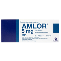 Amlor 5mg điều trị tăng huyết áp, đau thắt ngực hộp 3 vỉ x 10 viên nén