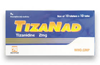 Tizanidine 2mg thuốc giãn cơ xương hộp 10 vỉ x 10 viên