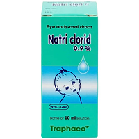 Thuốc nhỏ mắt, mũi Natri Clorid 0,9% Traphaco giảm nghẹt mũi, chảy mũi, viêm mũi dị ứng (Chai 10ml)