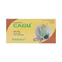 Viên ngậm Cagu Traphaco dùng để chữa viêm họng, ho do lạnh, viêm thanh quản (2 vỉ x 10 viên)
