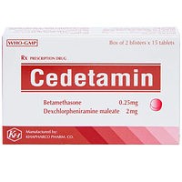 Cedetamin Khapharco điều trị viêm mũi dị ứng, mày đay (Hộp 2 vỉ x 15 viên)