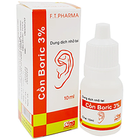 Cồn nhỏ tai Boric 3% phòng viêm tai chai 10ml