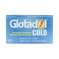 Glotadol cold 650mg hỗ trợ giảm đau, hạ sốt (10 vỉ x 10 )viên nén bao phim 