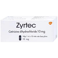 Zyrtec 10mg giảm ngứa sổ mũi hộp 10 viên én