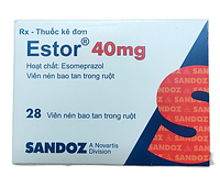 Estor 40mg  trị đau dạ dày (4 vỉ x 7 viên) viên nén bao tan trong ruột