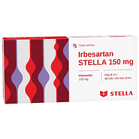 Irbesartan Stella 150mg điều trị tăng huyết áp, bệnh thận do tiểu đường (Hộp 2 vỉ x 14 viên)