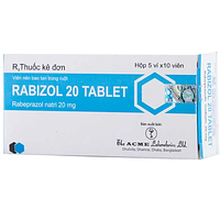 Rabizol 20mg điều trị loét dạ dày, tá tràng (5 vỉ x 10 viên) viên nén bao tan trong ruột