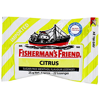 Kẹo cay con tàu vị cam chanh Fisherman's Friend (Gói 25g)