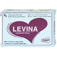 Levina 20mg Cophavina, dùng cho việc điều trị rối loạn chức năng cương dương (1 vỉ x 4 viên)