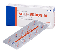 Viên nén Soli-medon 16mg kháng viêm, điều trị viêm thấp khớp, chống dị ứng (3 vỉ x 10 viên)