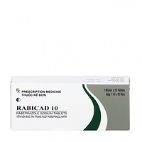 Rabicad 10mg điều trị loét dạ dày, tá tràng (10 vỉ x10 viên) viên nén bao tan trong ruột