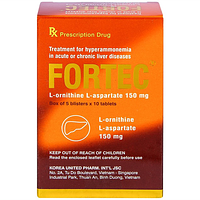 Fortec 150 điều trị tình trạng tăng amoniac trong các bệnh lý ở gan, dạng viên nén  ( 5VI X 10VIEN)
